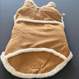 Brown Dog Jacket with White Sherpa Trim made by Forever Friends XL NEW no tags